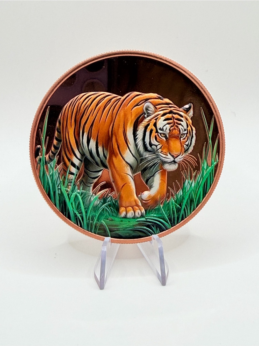 Lotus Mint 5 oz Colorized Copper Round Tiger Jungle Wildlife